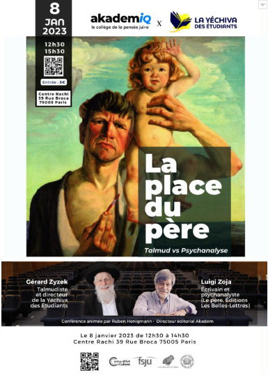 Conférence « La place du père », Talmud vs psychanalyse, par Luigi Zoja et Gérard Zyzek